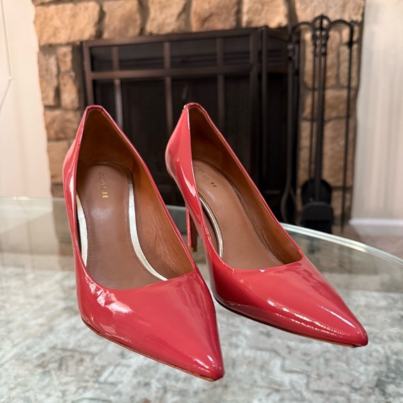 Coach Patent Leather Pink Teddie Pump Heels Size 8.5 - Picture 7 of 10